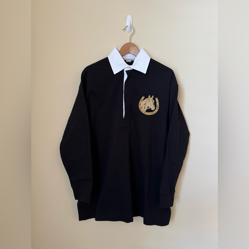 Stella McCartney Polo Club Oversized Rugby Top Shirt Black Taylor Swift Small